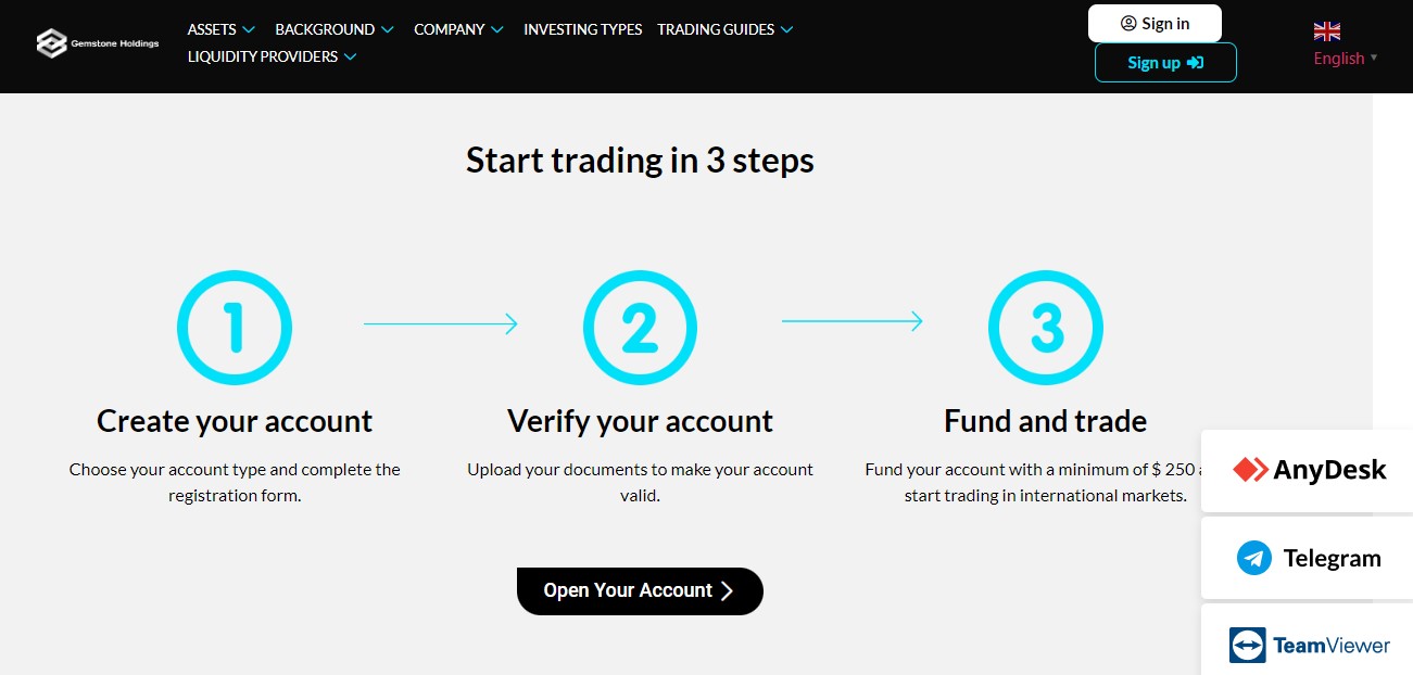 Gemstone Holdings easy registration